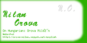 milan orova business card